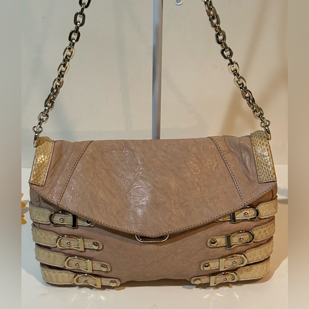 Jimmy Choo Brix Convertible Clutch Python Trim Le… - image 10